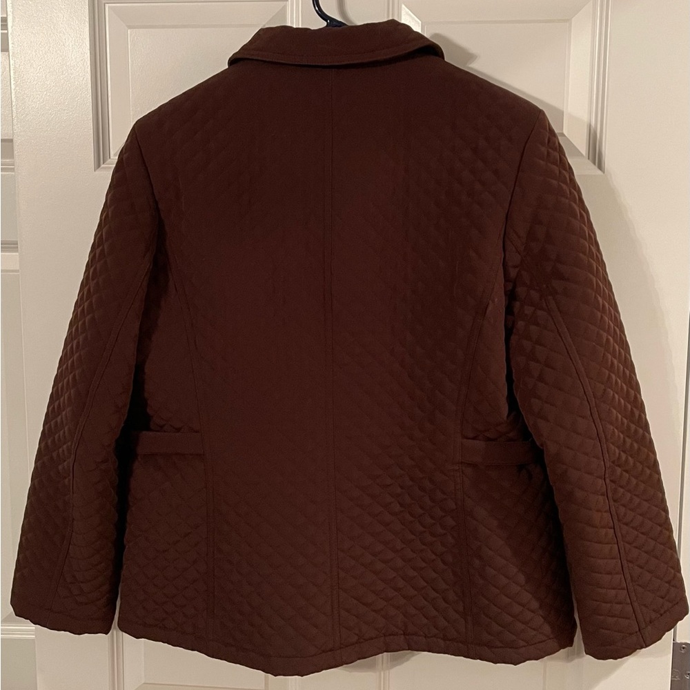 Gallery Women’s Brown Quilted Jacket Coat /Size Large - Picture 3 of 8